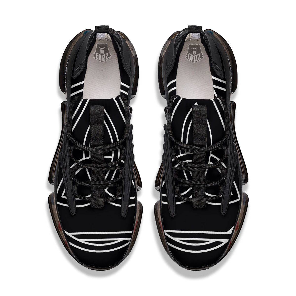 Celtic Knot White And Black Print Black Gym Shoes-grizzshop