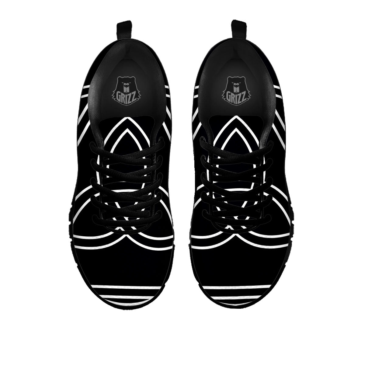 Celtic Knot White And Black Print Black Sneaker-grizzshop