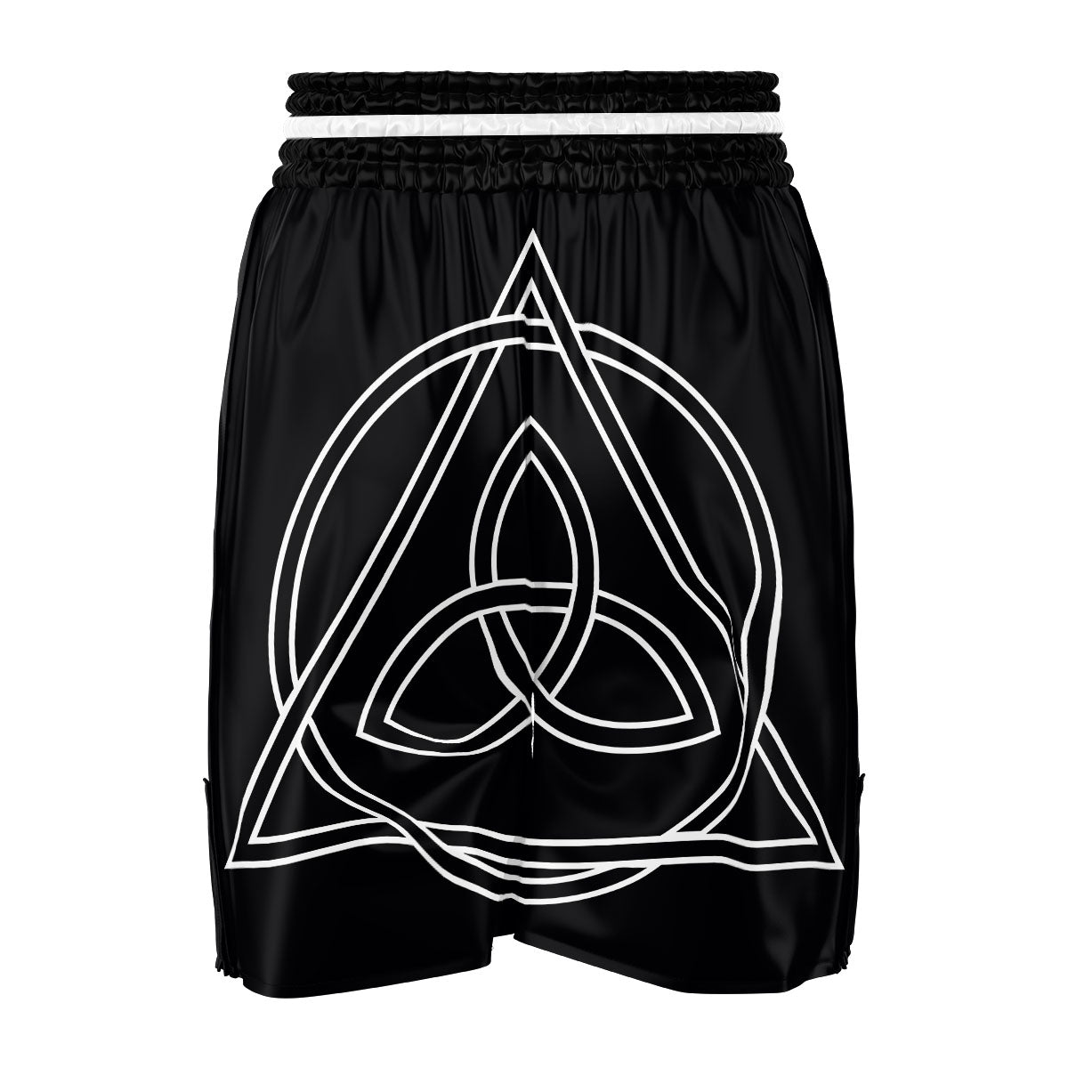 Celtic Knot White And Black Print Boxing Shorts-grizzshop