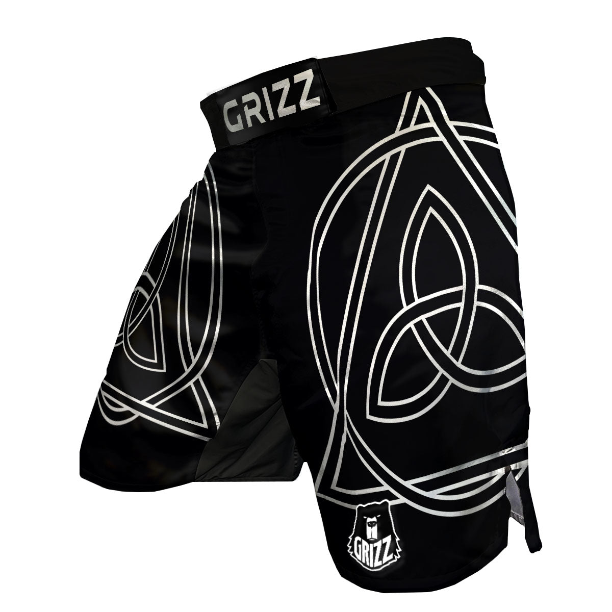Celtic Knot White And Black Print MMA Shorts-grizzshop