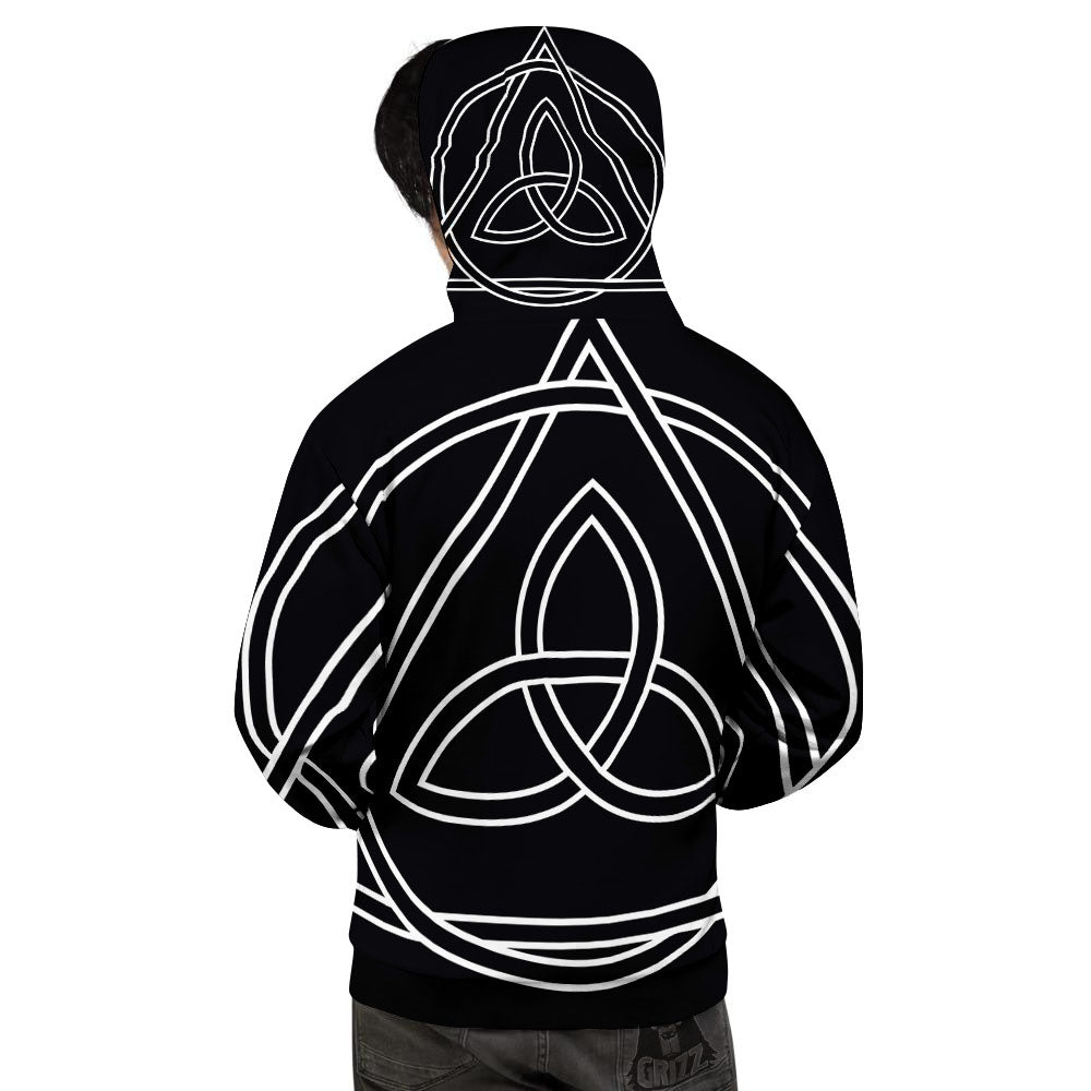 Celtic Knot White And Black Print Men's Hoodie-grizzshop
