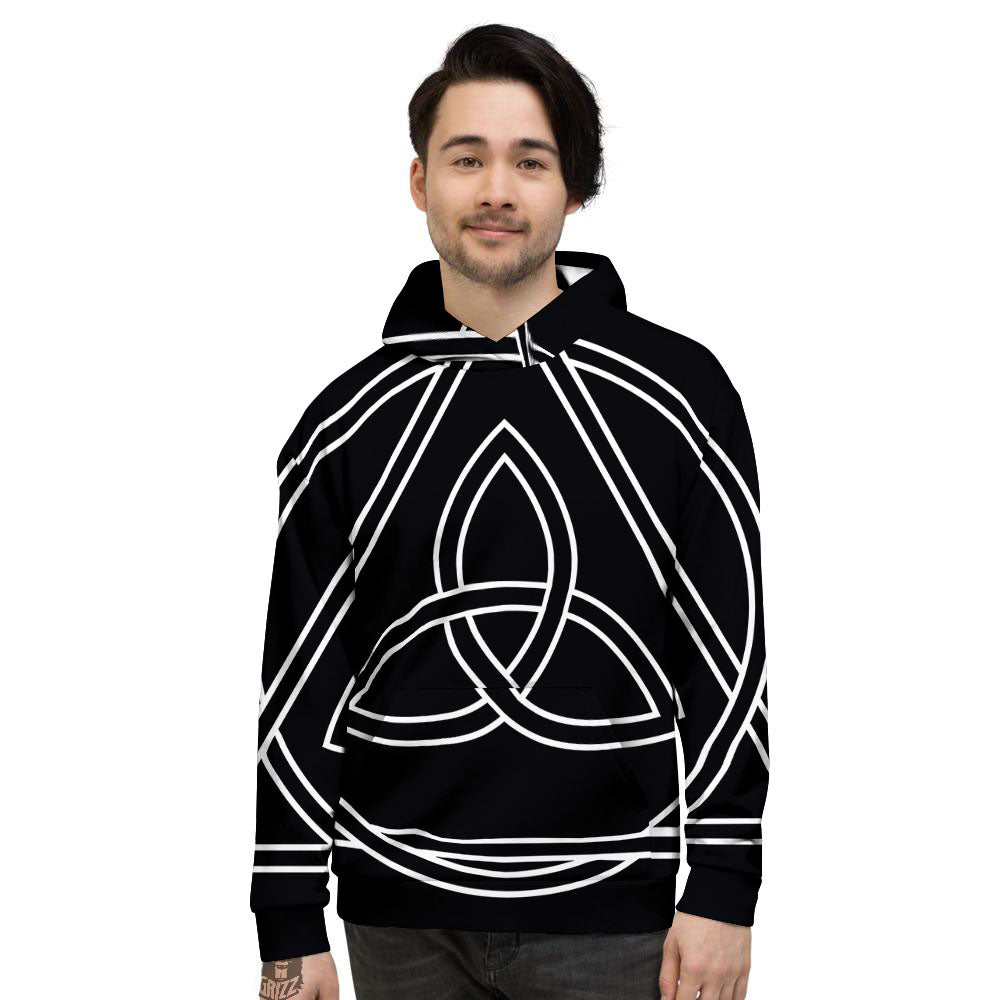 Celtic Knot White And Black Print Men's Hoodie-grizzshop