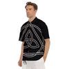 Celtic Knot White And Black Print Men's Short Sleeve Shirts-grizzshop