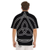 Celtic Knot White And Black Print Men's Short Sleeve Shirts-grizzshop