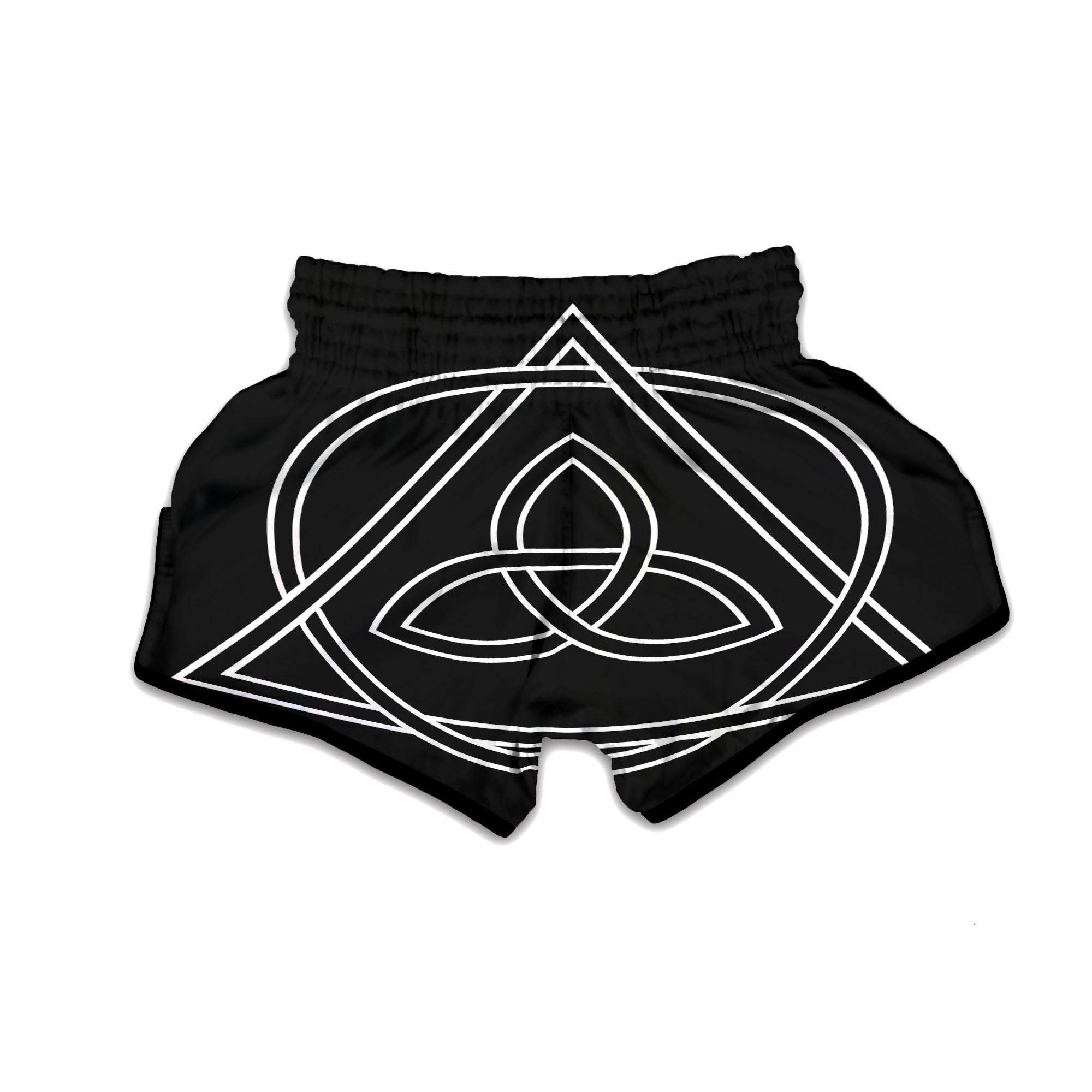 Celtic Knot White And Black Print Muay Thai Boxing Shorts-grizzshop