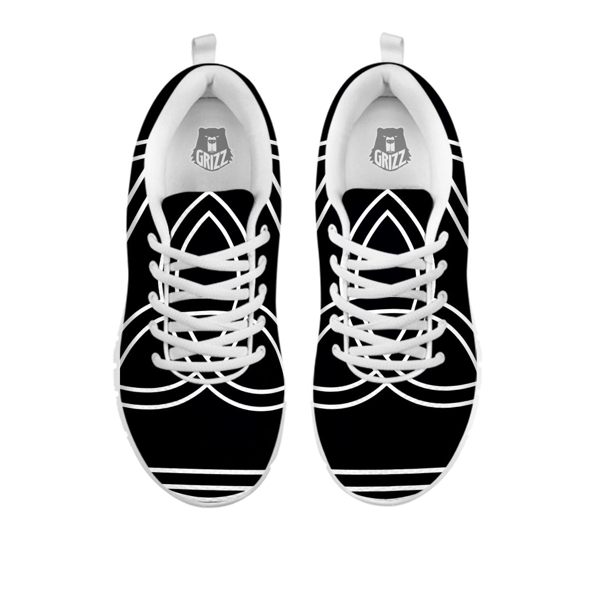 Celtic Knot White And Black Print White Sneaker-grizzshop