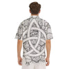 Celtic Trinity Knot White Symbol Print Men's Short Sleeve Shirts-grizzshop