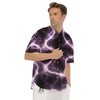 Chain Lightning Print Men's Short Sleeve Shirts-grizzshop