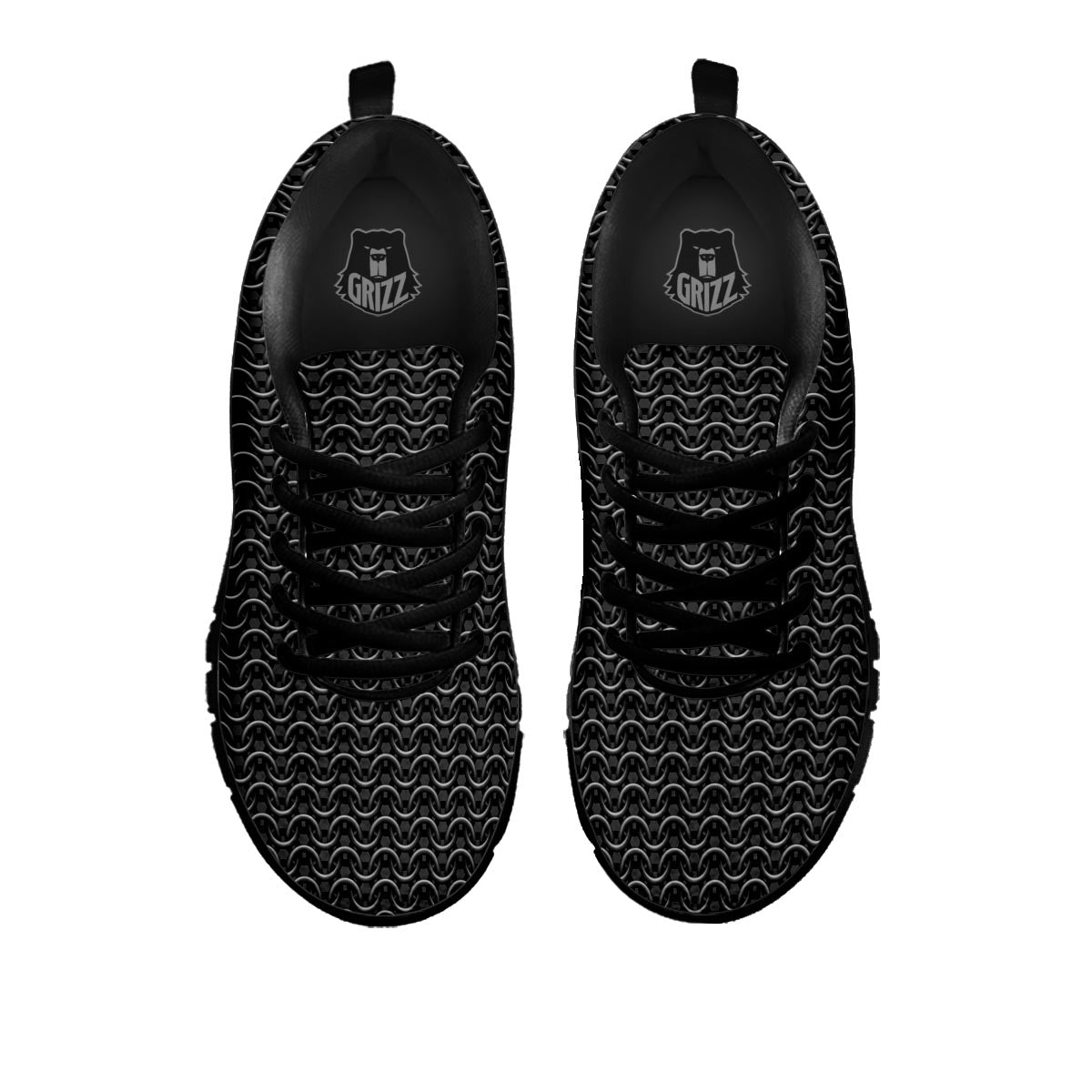 Chainmail Black Print Pattern Black Sneaker-grizzshop