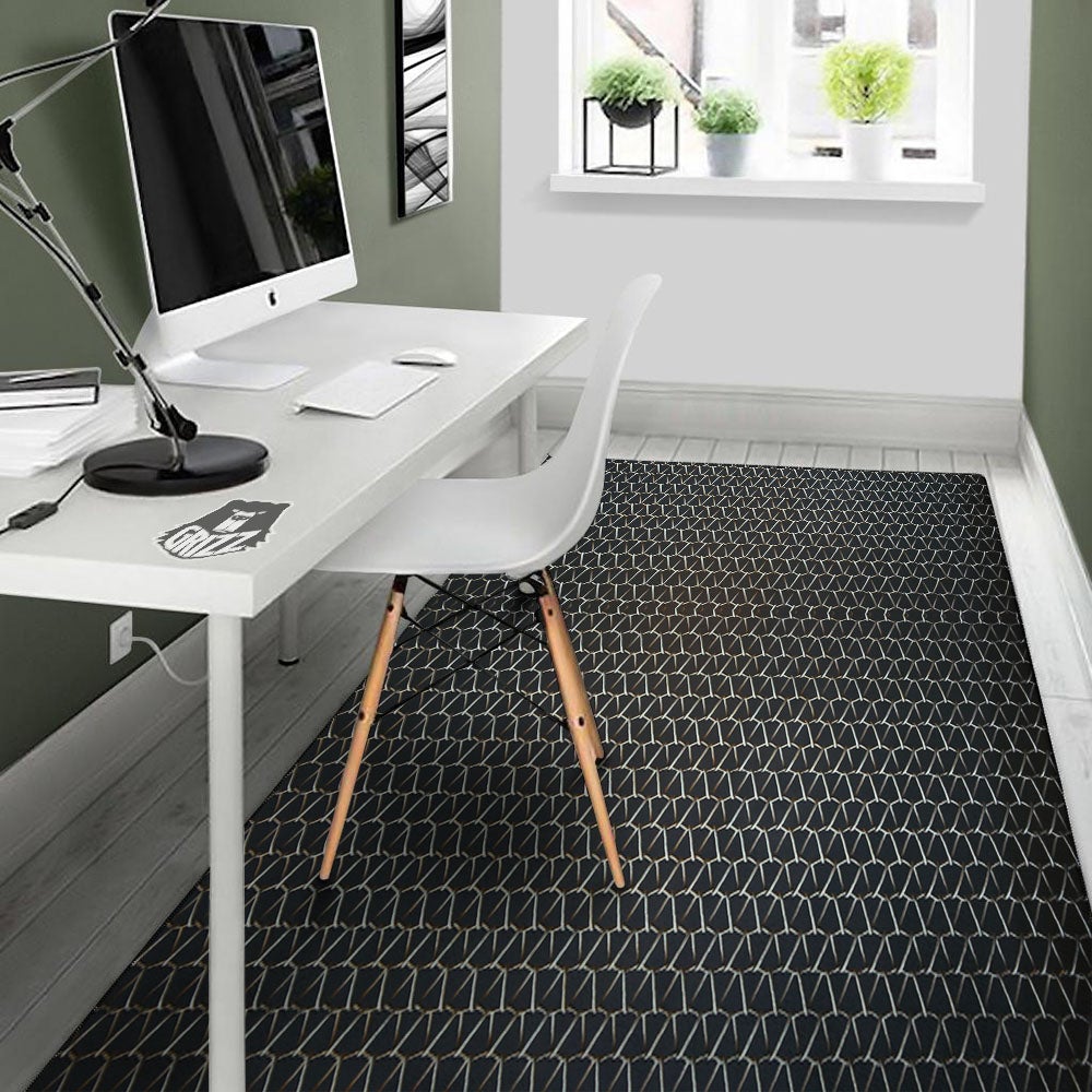 Chainmail Metal Print Pattern Floor Mat-grizzshop