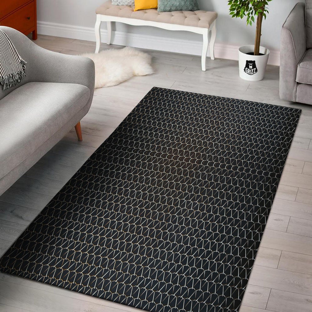 Chainmail Metal Print Pattern Floor Mat-grizzshop