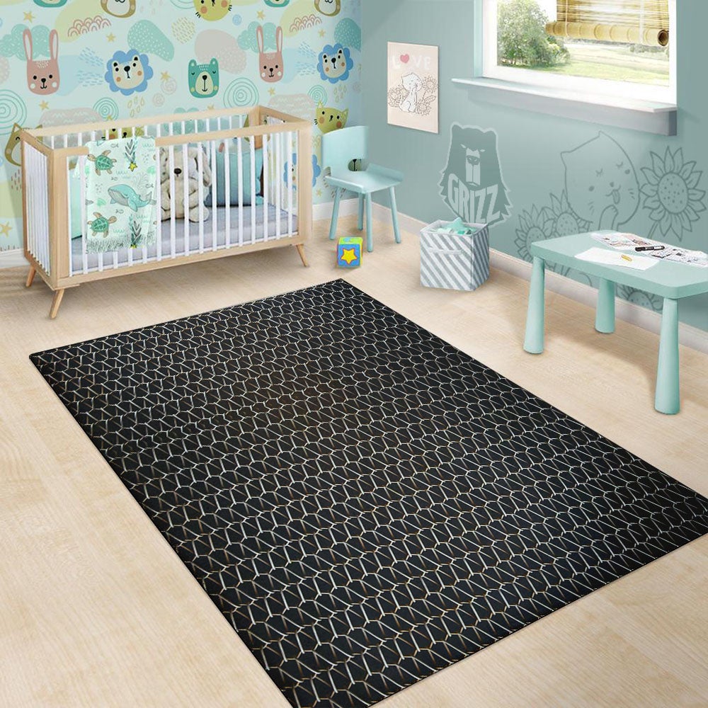 Chainmail Metal Print Pattern Floor Mat-grizzshop