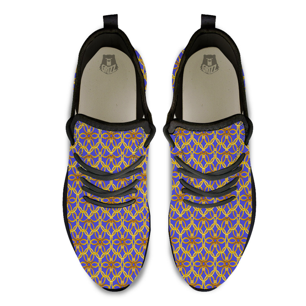 Chainmail Ring Print Pattern Black Athletic Shoes-grizzshop