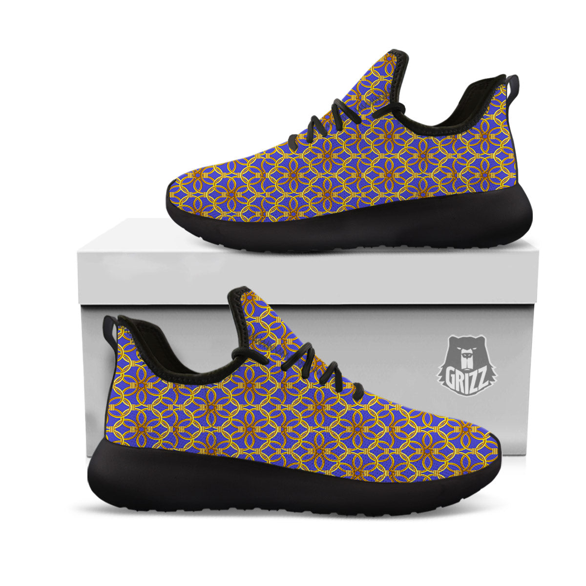 Chainmail Ring Print Pattern Black Athletic Shoes-grizzshop