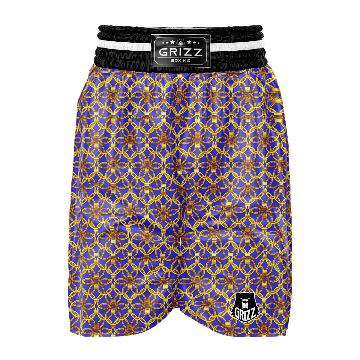 Chainmail Ring Print Pattern Boxing Shorts-grizzshop