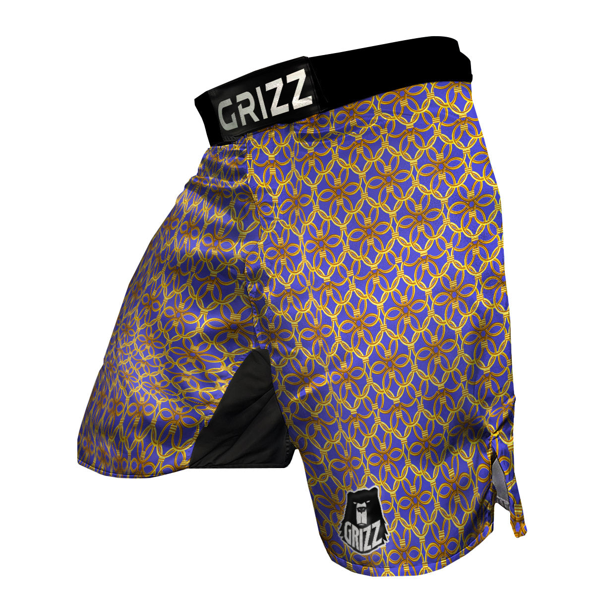 Chainmail Ring Print Pattern MMA Shorts-grizzshop
