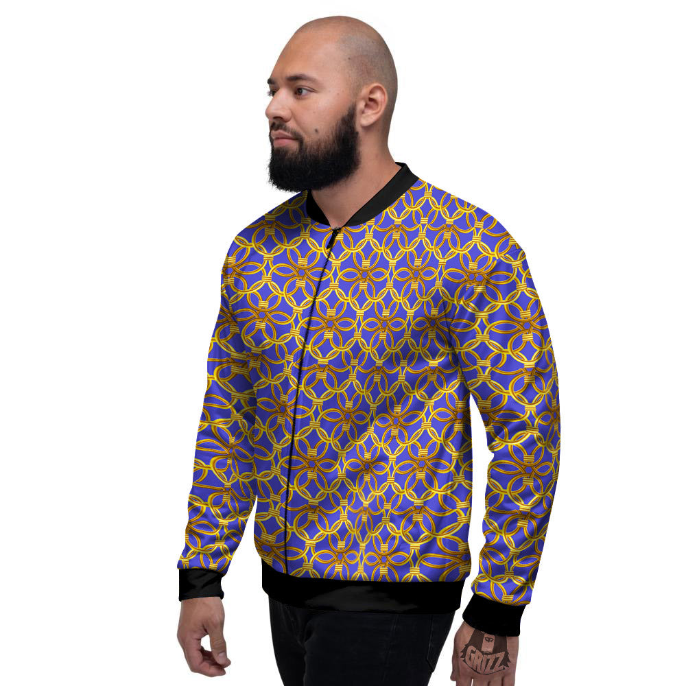 Chainmail Ring Print Pattern Men's Bomber Jacket-grizzshop