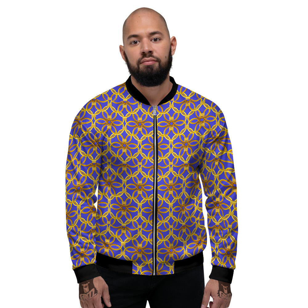 Chainmail Ring Print Pattern Men's Bomber Jacket-grizzshop
