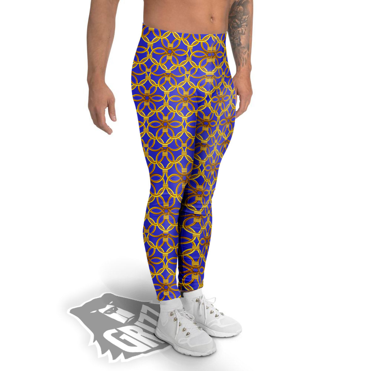 Chainmail Ring Print Pattern Men's Leggings-grizzshop