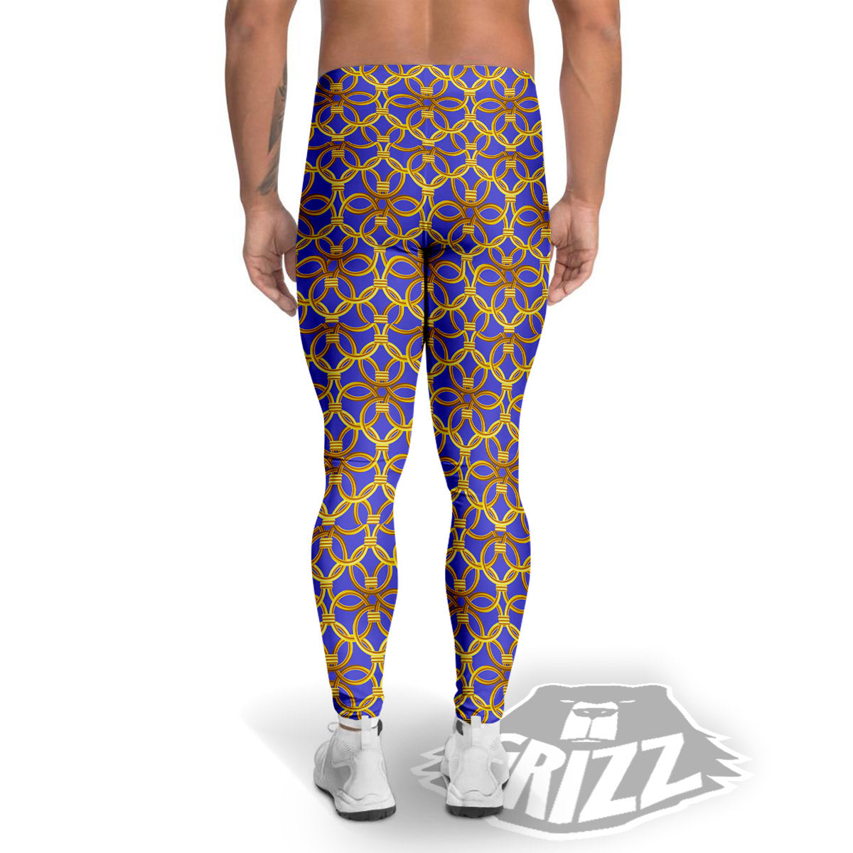Chainmail Ring Print Pattern Men's Leggings-grizzshop