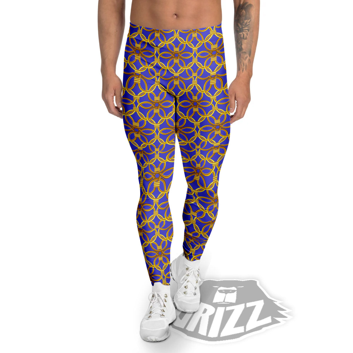 Chainmail Ring Print Pattern Men's Leggings-grizzshop