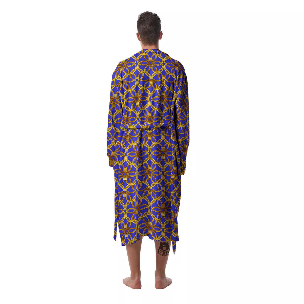 Chainmail Ring Print Pattern Men's Robe-grizzshop