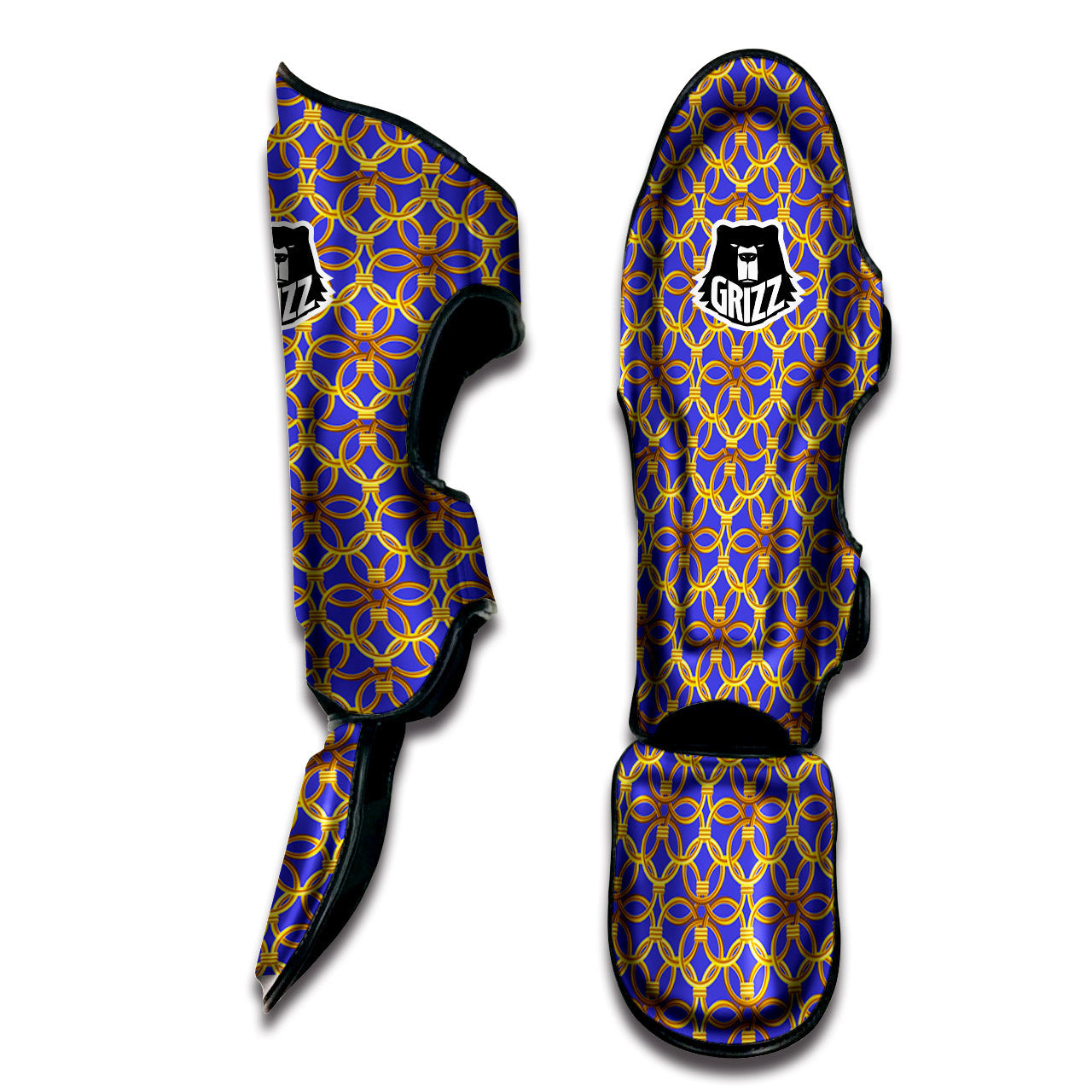 Chainmail Ring Print Pattern Muay Thai Shin Guards-grizzshop