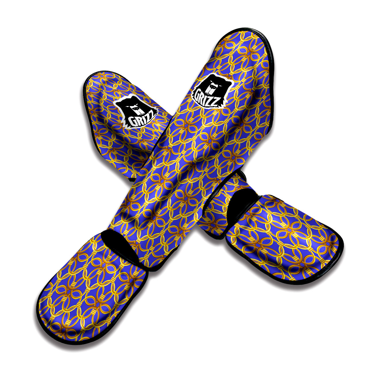Chainmail Ring Print Pattern Muay Thai Shin Guards-grizzshop