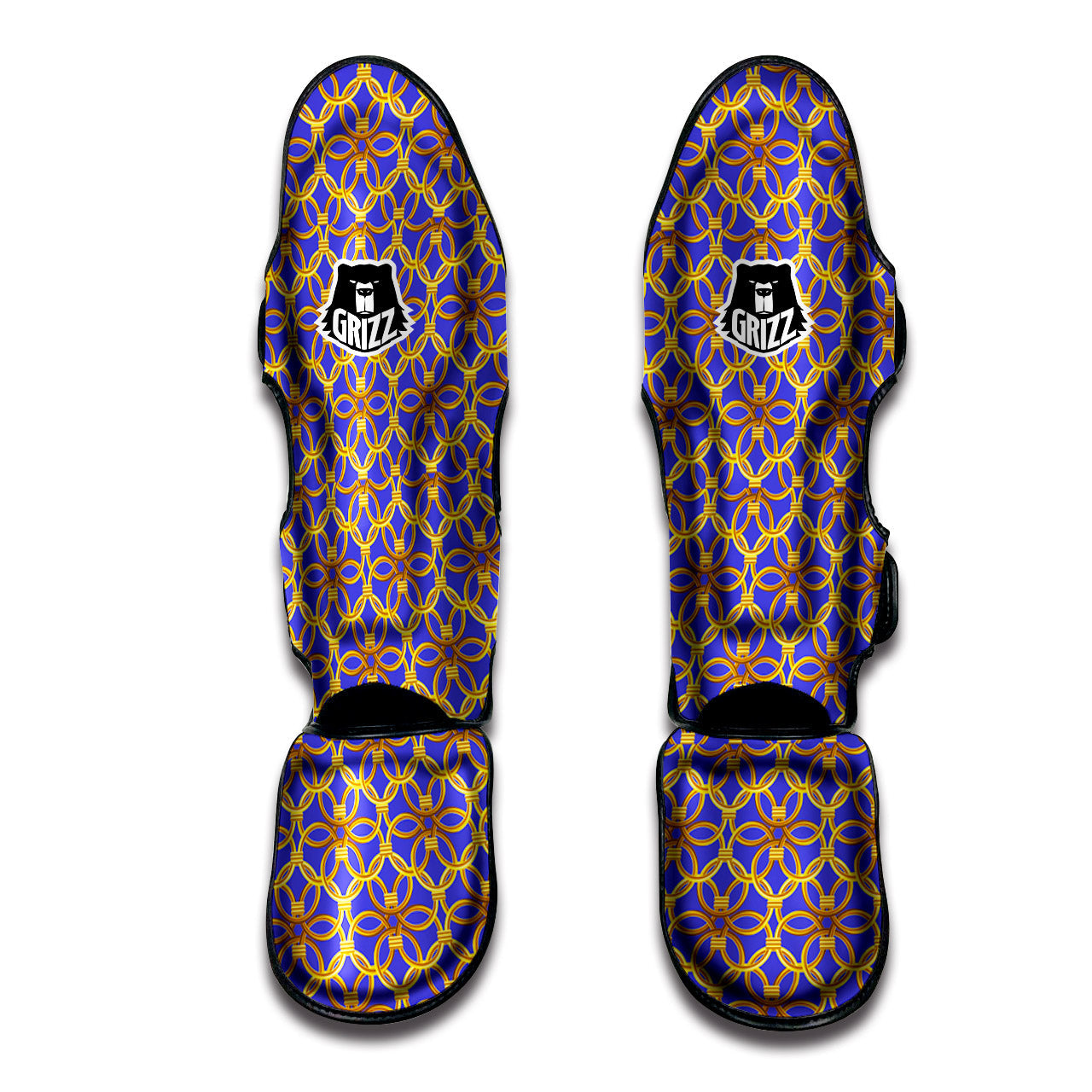 Chainmail Ring Print Pattern Muay Thai Shin Guards-grizzshop