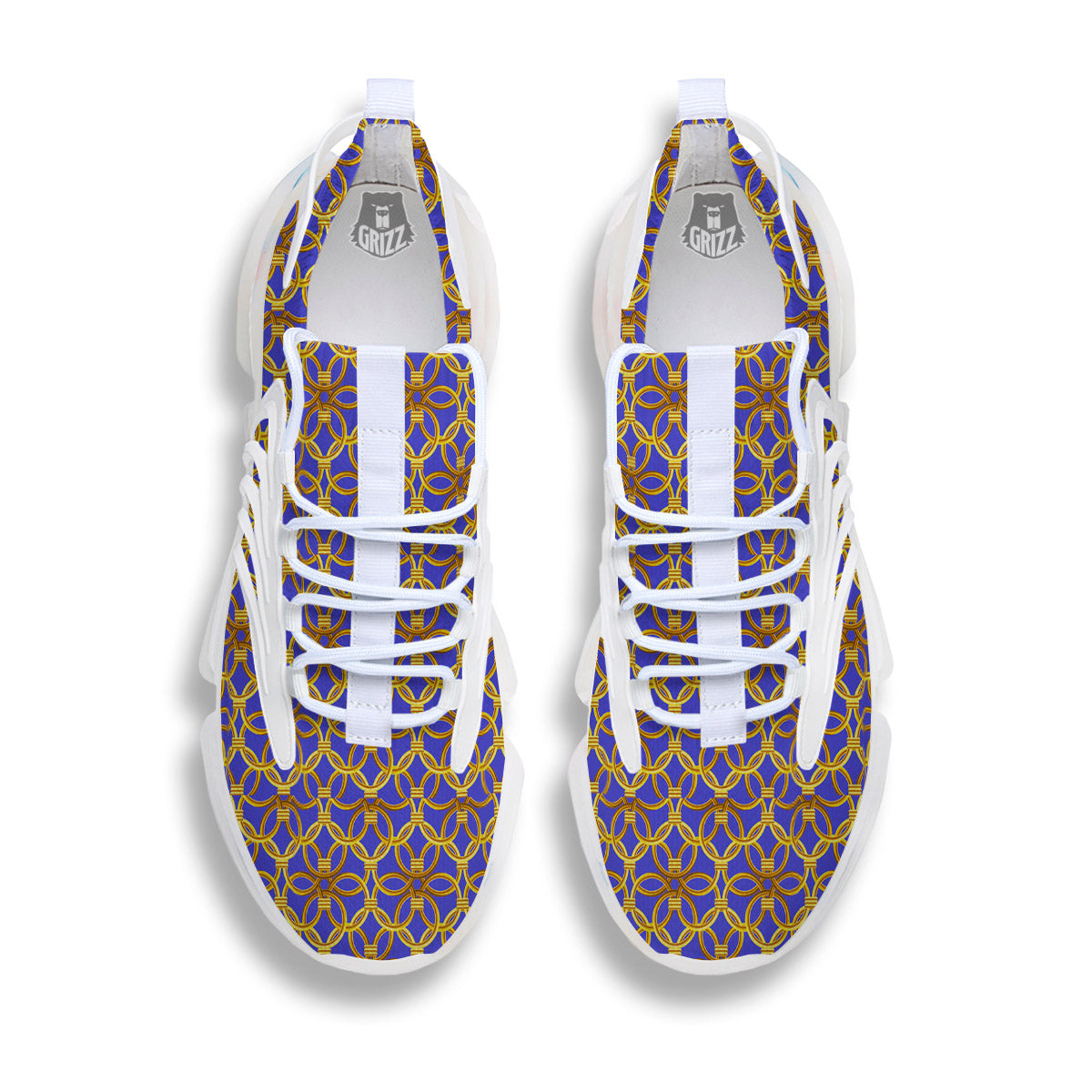 Chainmail Ring Print Pattern White Gym Shoes-grizzshop
