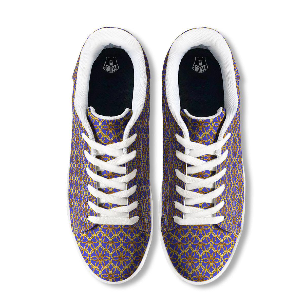 Chainmail Ring Print Pattern White Low Top Sneakers-grizzshop