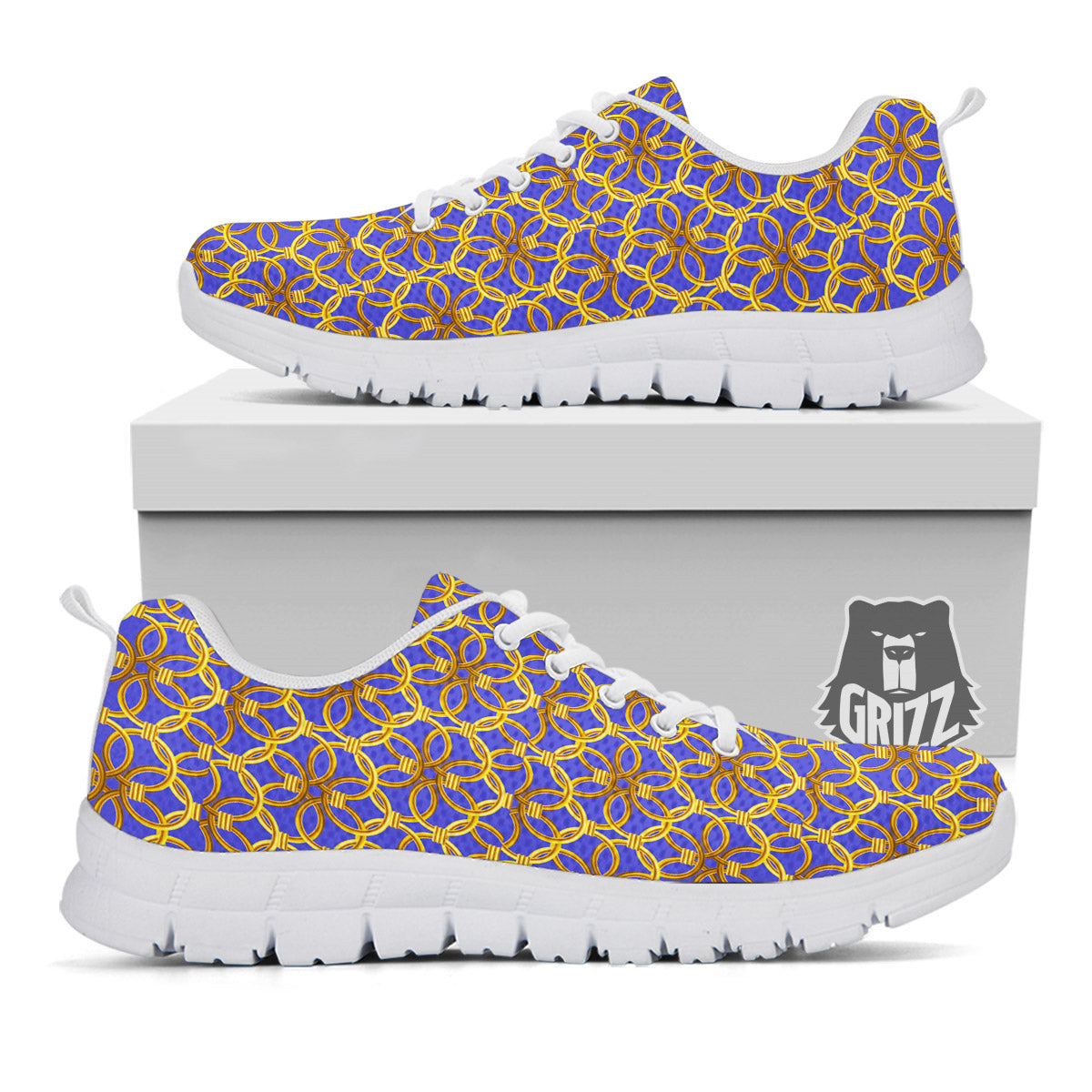 Chainmail Ring Print Pattern White Sneaker-grizzshop