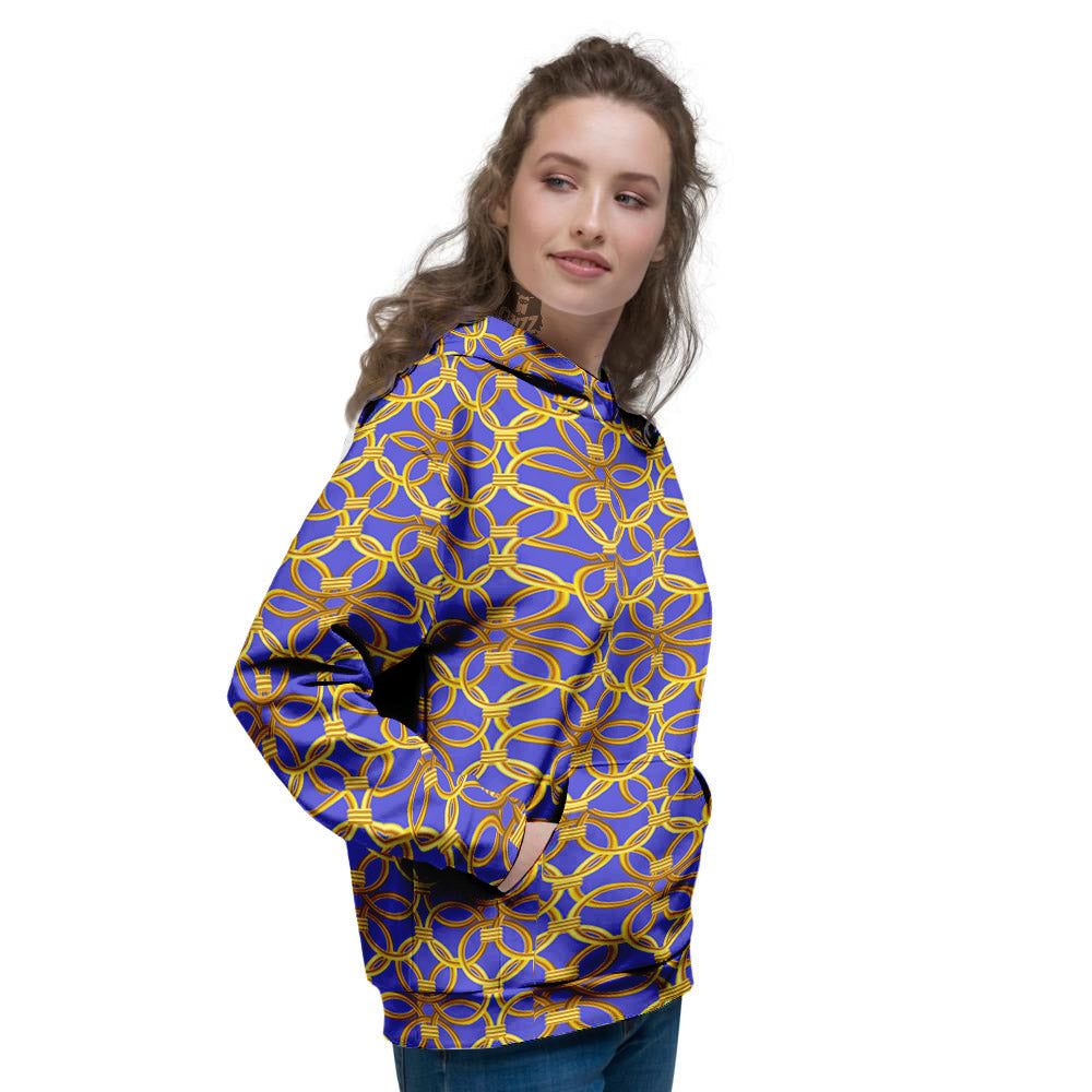 Chainmail Ring Print Pattern Women's Hoodie-grizzshop