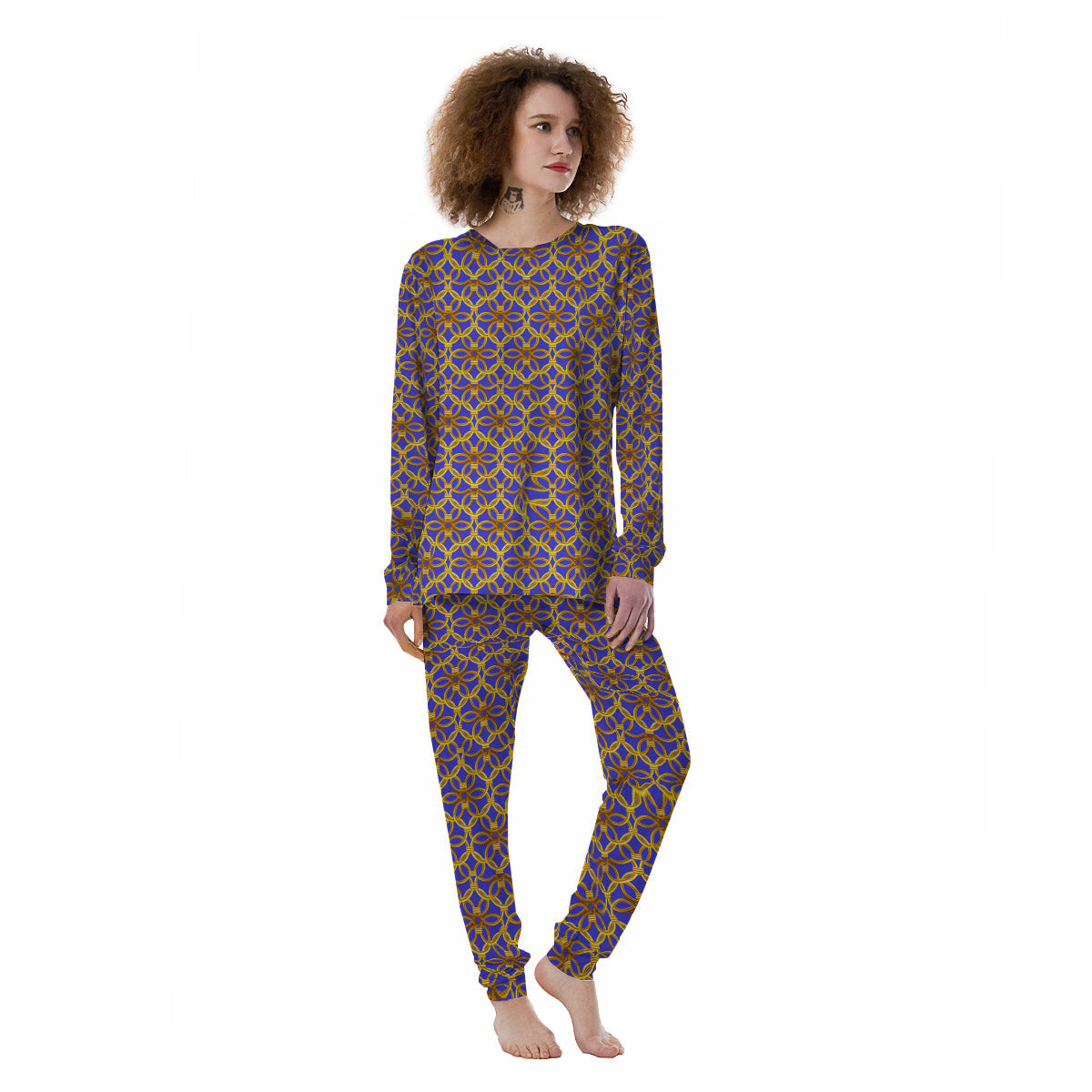 Chainmail Ring Print Pattern Women's Pajamas-grizzshop