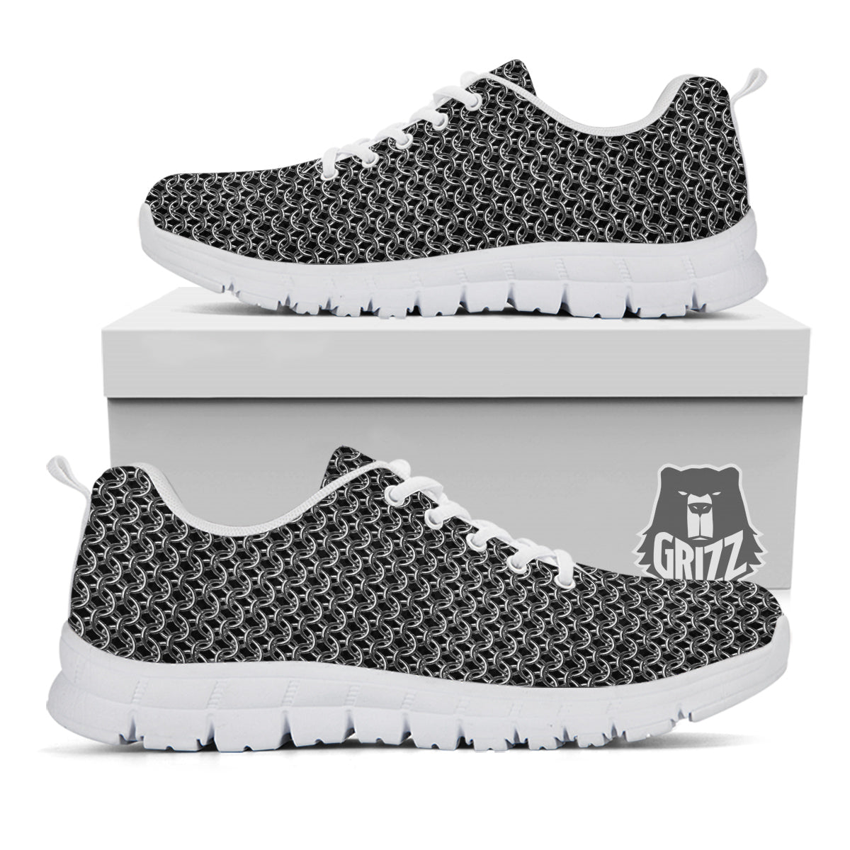 Chainmail Ring Print White Sneaker-grizzshop