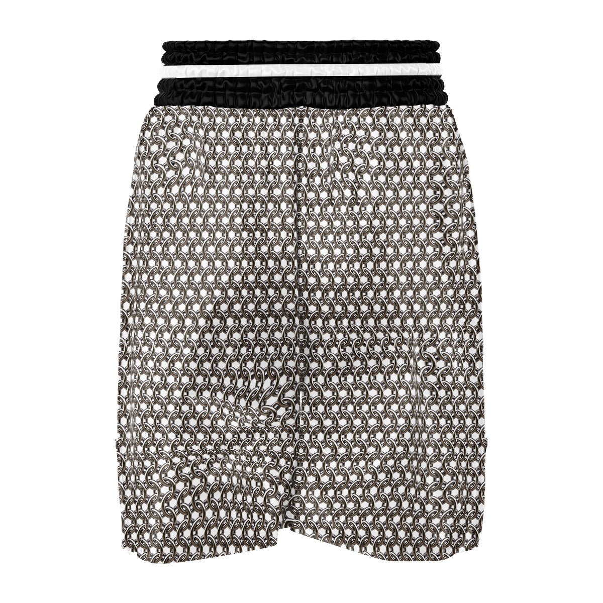 Chainmail Texture Print Boxing Shorts-grizzshop