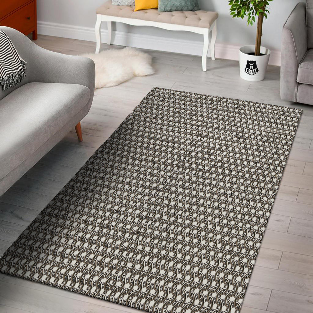 Chainmail Texture Print Floor Mat-grizzshop