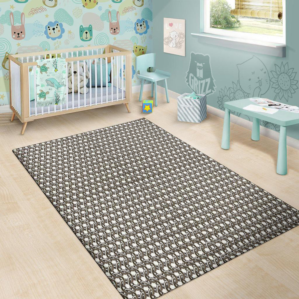 Chainmail Texture Print Floor Mat-grizzshop