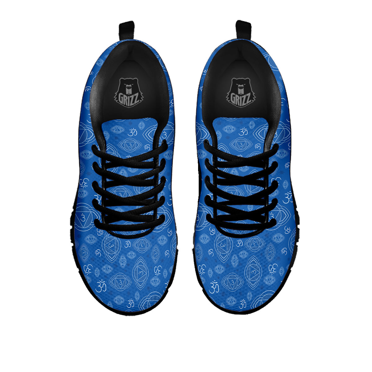 Chakra Ajna Print Pattern Black Sneaker-grizzshop