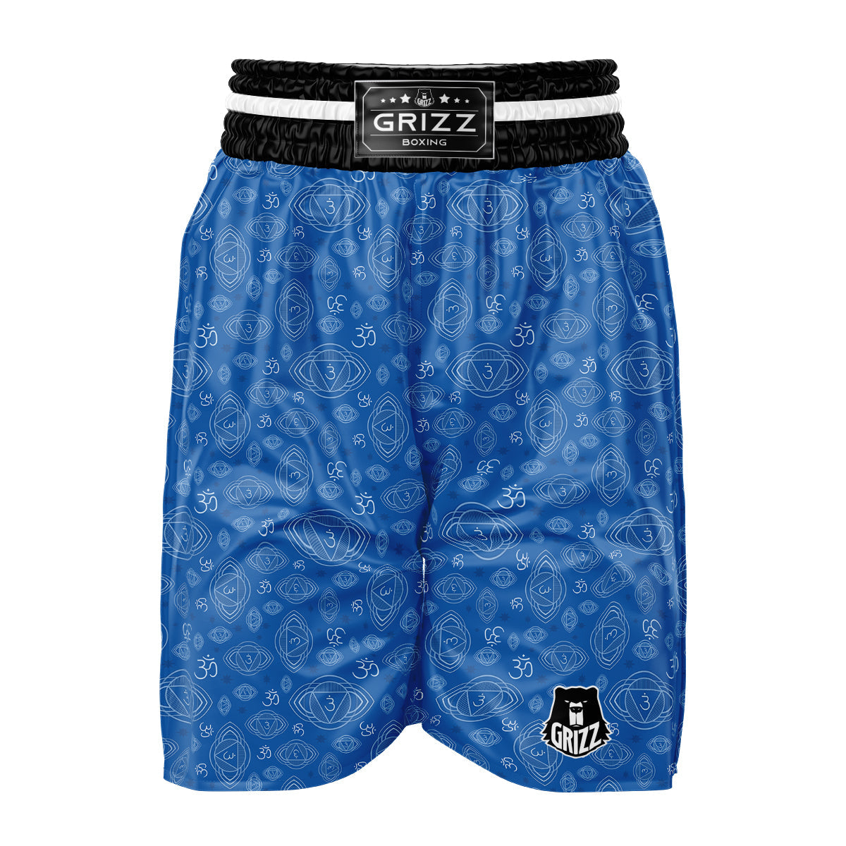 Chakra Ajna Print Pattern Boxing Shorts-grizzshop