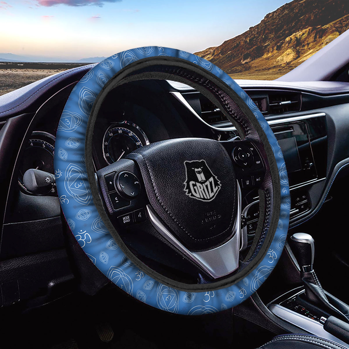 Chakra Ajna Print Pattern Car Steering Wheel Cover-grizzshop