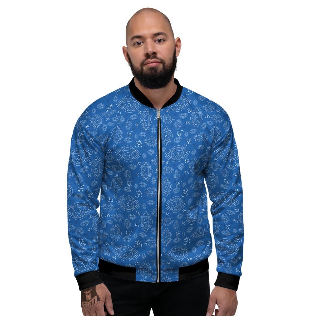 Chakra Ajna Print Pattern Men's Bomber Jacket-grizzshop