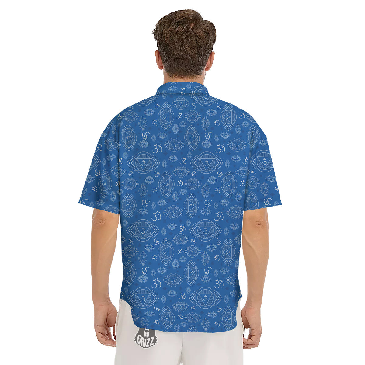 Chakra Ajna Print Pattern Men's Short Sleeve Shirts-grizzshop