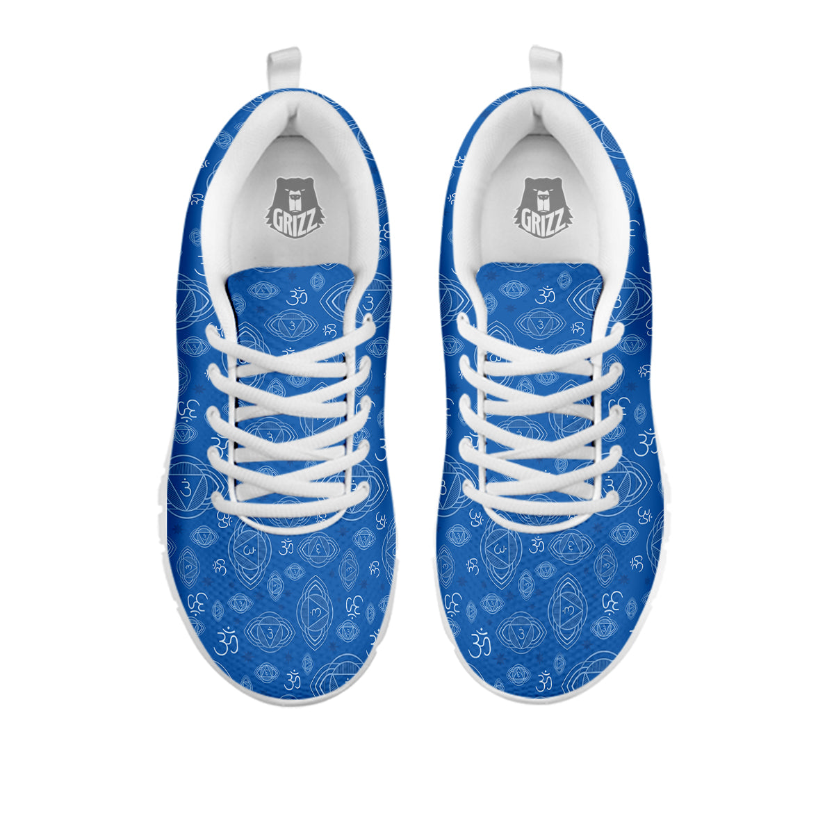 Chakra Ajna Print Pattern White Sneaker-grizzshop