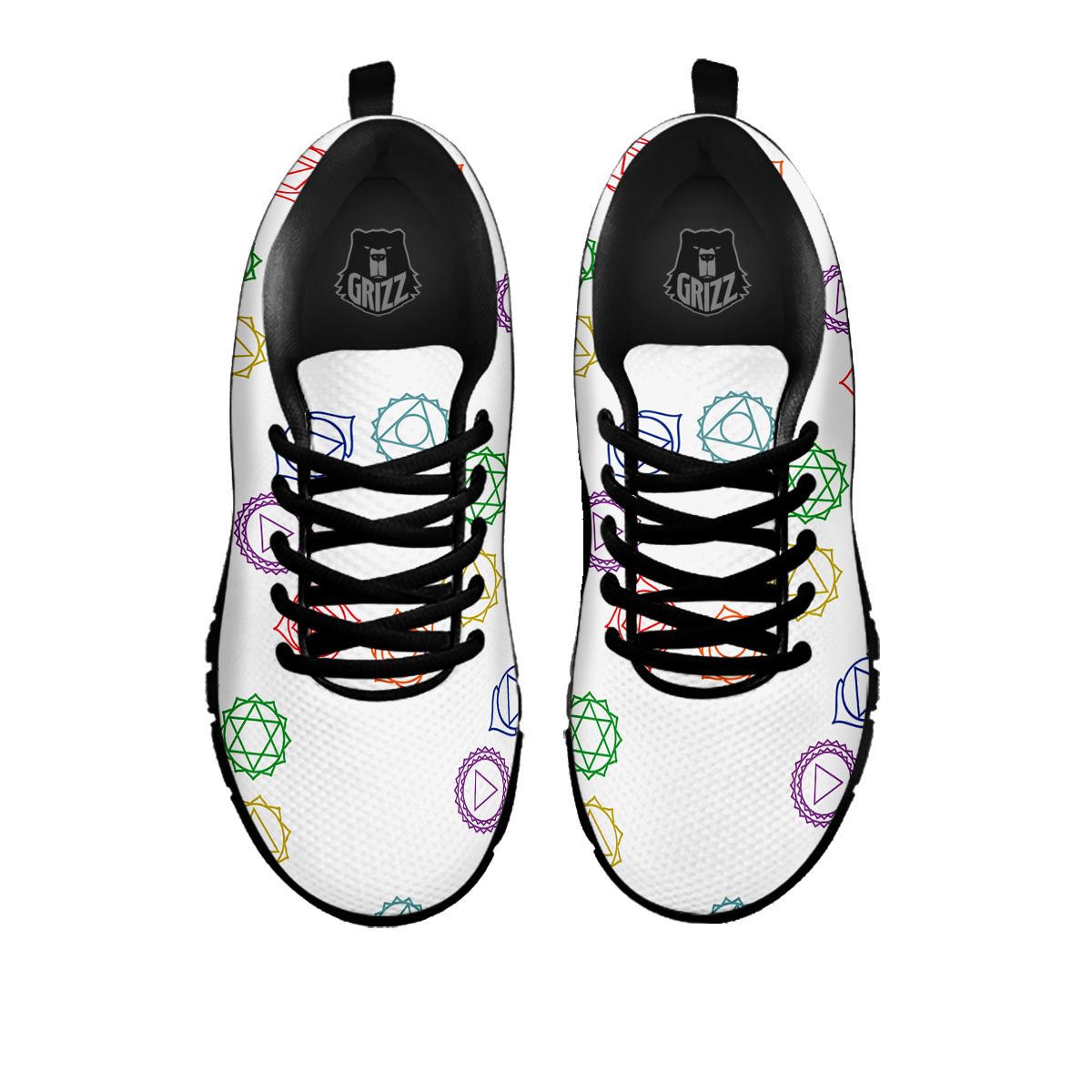 Chakra Manipura Print Pattern Black Sneaker-grizzshop