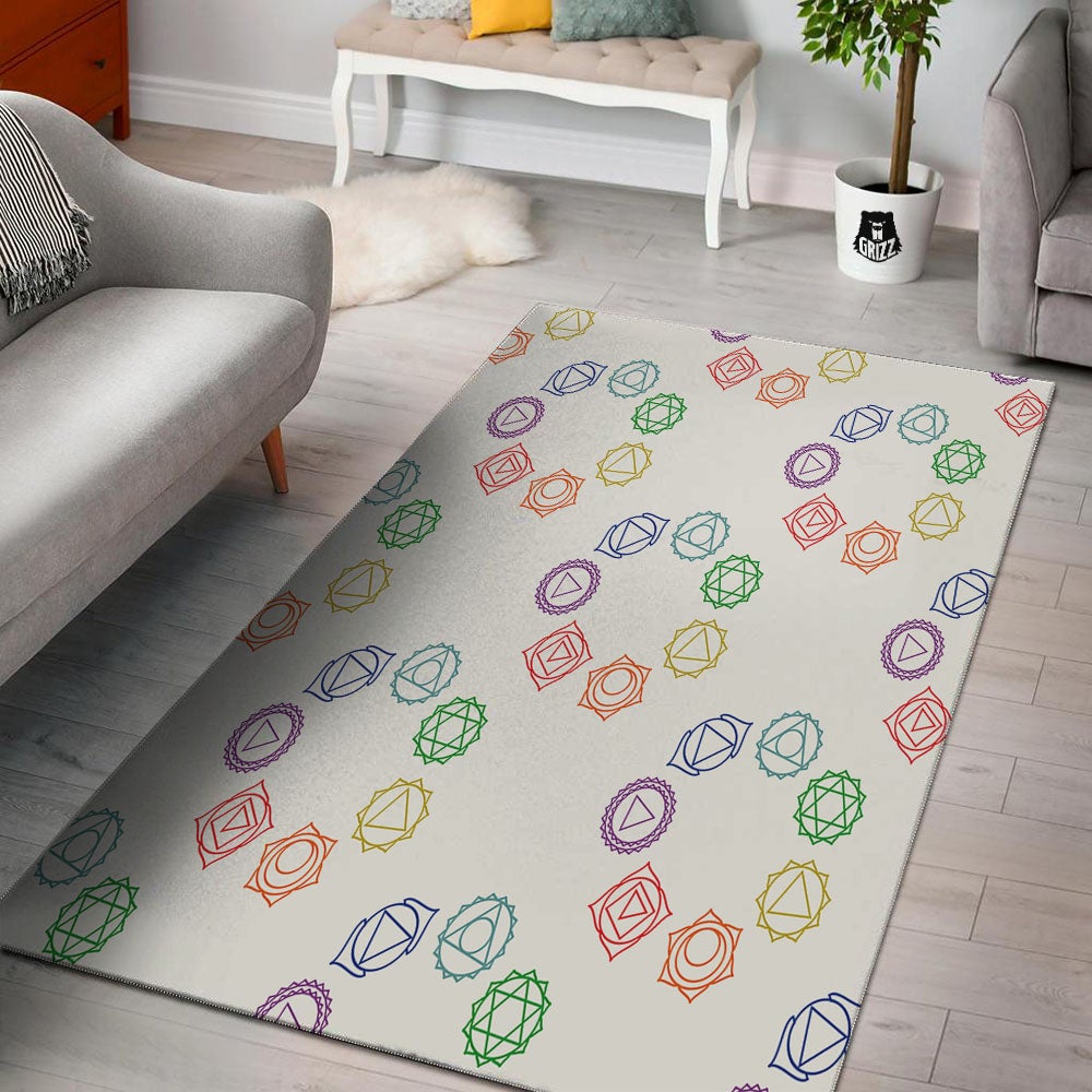 Chakra Manipura Print Pattern Floor Mat-grizzshop