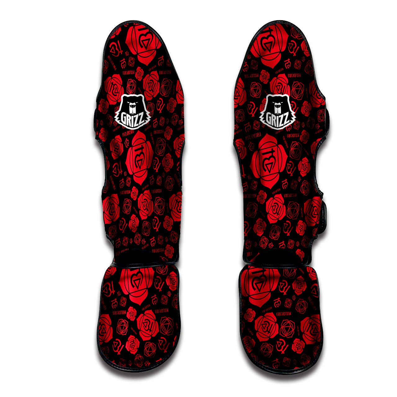 Chakra Muladhara Chakra Pattern Muay Thai Shin Guards-grizzshop