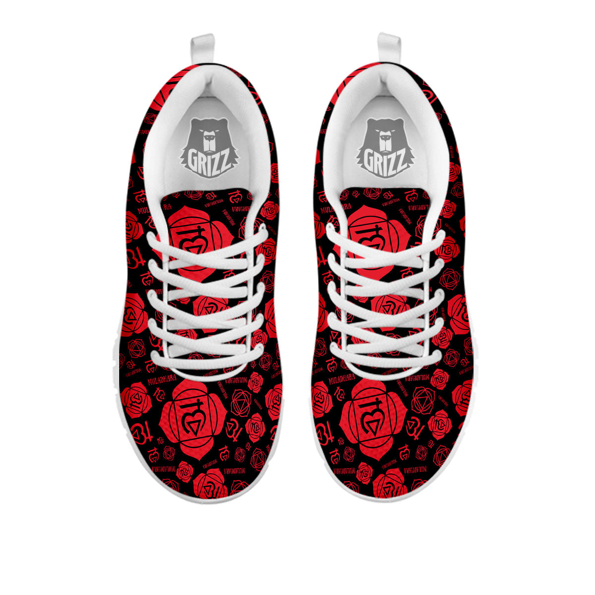 Chakra Muladhara Chakra Pattern White Sneaker-grizzshop
