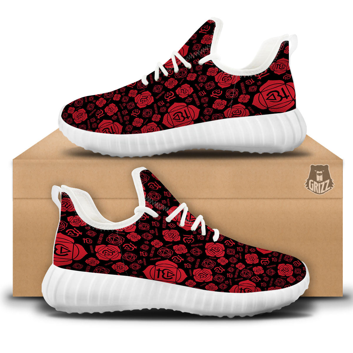 Chakra Muladhara Chakra Pattern White Walking Shoes-grizzshop