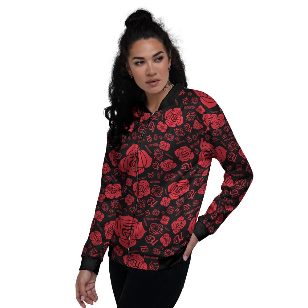 Chakra Muladhara Chakra Pattern Women's Bomber Jacket-grizzshop